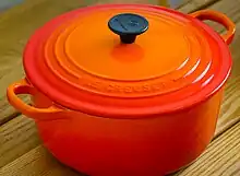 Casserole in "Volcanic Flame" orange