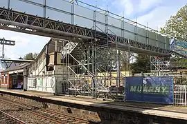 The temporary footbridge used between demolition of old and build of new