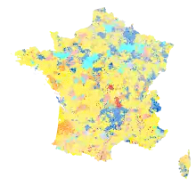 First round results by commune