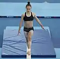 Gymnast Nazlı Savranbaşı, who has a visible rectus abdominis