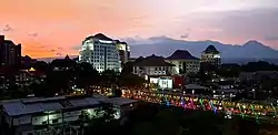 Northern side of Brawijaya University view in Lowokwaru and far view of Mount Kawi-Butak