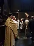 The cross reliquary on display in the north transept