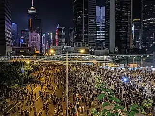 Similar to the Umbrella Revolution, protesters occupied Harcourt Road.