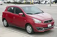 Mitsubishi Mirage RF hatchback (US; first facelift)