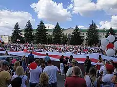Rally against Lukashenko and violence, in Baranavichy, 16 August