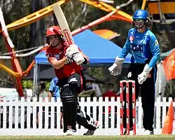Dooley batting for the Melbourne Renegades during WBBL07