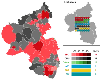 Winners of each constituency as of 00:45 CET.