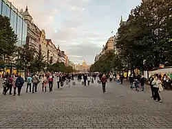 View of Wenceslas Square in 2022