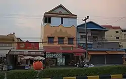 Shophouses on Pailin's main street (March 2022)