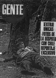 Sergeant Manríquez lies seriously injured. In the background, an Argentine gendarm with a handgun