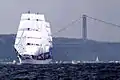 Polish three mast ship Dar Pomorza during the Parade of Sail on July 4, 1976