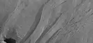 Close up view of some gullies, as seen by HiRISE under the HiWish program