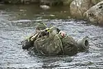A gunner from 29 Commando Regiment, during a Commando Conditioning Course on Dartmoor, 2006.