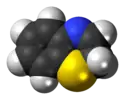 Space-filling model of the 2H-1,4-benzothiazine molecule