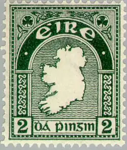 2d Map of Ireland: the first Irish postage stamp featured the shamrock.