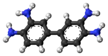Ball-and-stick model of the 3,3′-diaminobenzidine molecule