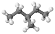 Ball and stick model of 3-methylpentane
