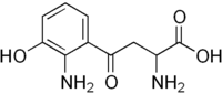 Skeletal formula of 3-hydroxykynurenine