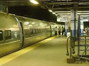 Lower-level platforms serving Amtrak and NJ Transit