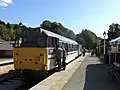 InterCity liveried 31414 running brake van rides on the Ecclesbourne Valley Railway.