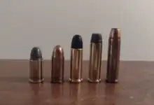 From left to right: .32 Short, .32 ACP, .32 S&W Long, .32 H&R Magnum and .327 Federal Magnum
