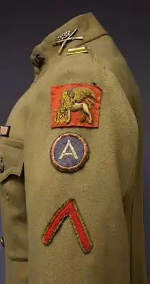 Sleeve insignia of the US 332nd Infantry Regiment (United States), which served alongside Italian troops in WW1