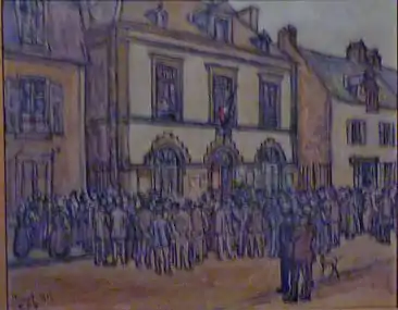 Germain David-Nillet's "Rassemblement devant la mairie du Faouët". Held in the Musée du Faouët.