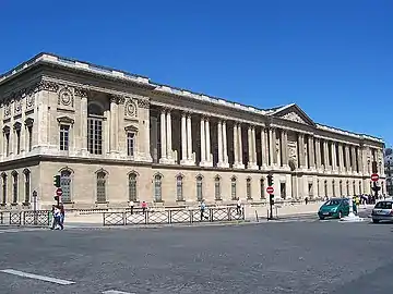 East wing of the Louvre (constructed 1667–1674),: 48  one of the most influential classical facades ever built in Europe, as it appeared in 2009