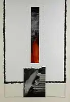 Landscape Probe III, photograph, cardboard, stapled collage, 1997