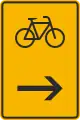 Direction to bicycle bypass sign (Slovakia)
