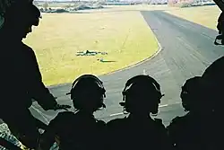 395 Air Despatch Troop despatches a free drop (a simple bagged load with no parachute) onto Keevil Airfield Drop Zone
