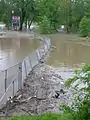 Fence for ball field flooded