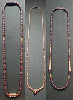 Necklaces made of gold, semi-precious stones, and glass (12th-15th century)