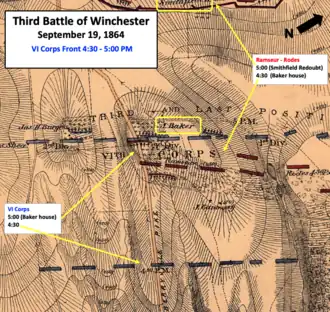 old map showing troop positions in a battle.