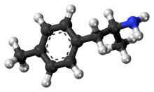 Ball-and-stick model of the 4-methylamphetamine molecule