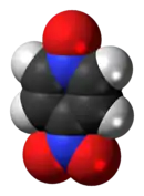 Space-filling model of the 4-nitropyridine-N-oxide molecule