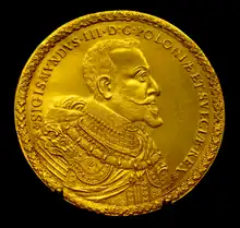 A 40-ducat coin depicting King Sigismund III Vasa, 1621