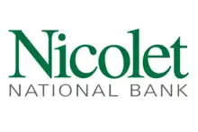 Logo of Nicolet National Bank, which consists of only letters.