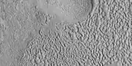 Brain terrain being formed, as seen by HiRISE under HiWish program  Note: this is an enlargement of a previous image using HiView.