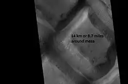 Mesa, as seen by HiRISE under HiWish program  This may make for a good race around a mesa someday in the far future.