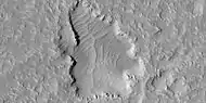 Close view of ridge networks, as seen by HiRISE under HiWish program Since some ridges are at the bottom of the depression, the ridges may be from a lower layer.