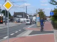 Main street with the line of Bremen Tramway, opened in 2014