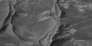 Close view of layers in mound in Galle Crater, as seen by HiRISE under HiWish program