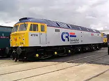 Class 47/3 No. 47316 Cam Peak, carrying the livery of Cotswold Rail