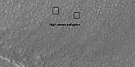 High center polygons, as seen by HiRISE under HiWish program  Boxes are drawn around two individual polygons.