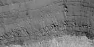 Close view of layers in a depression near Shalbatana Vallis, as seen by HiRISE under HiWish program