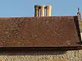 Pugin Hall, Rampisham, Dorset. Detail of chimney stacks
