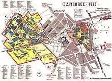 Map of Gödöllő during the 4th World Scout Jamboree