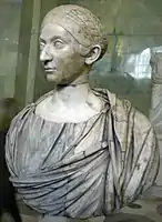 A marble portrait bust of a Roman matron, early 4th century AD, Hermitage Museum, St. Petersburg