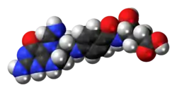 Skeletal formula of the 5-formiminotetrahydrofolate molecule